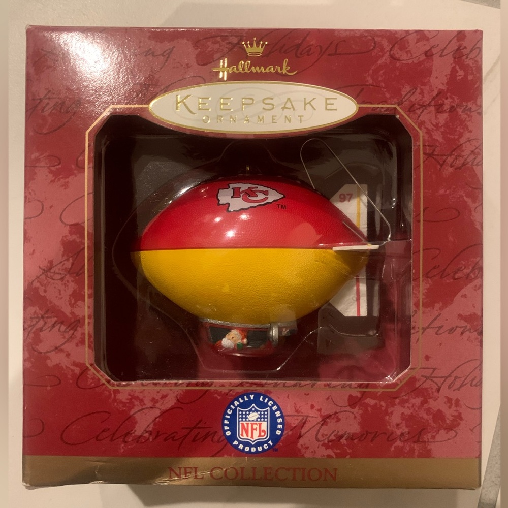 Kansas City Chiefs Football Blimp - Vintage Hallmark Keepsake Christmas Ornament